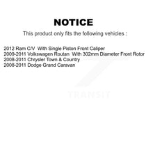 Charger l'image dans la galerie, Front Brake Caliper Rotor Ceramic Pad Kit For Dodge Grand Caravan Chrysler Town &amp; Routan KC8-100459T