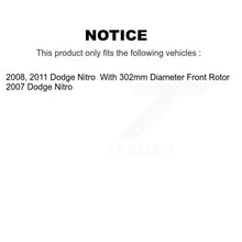 Load image into Gallery viewer, Front Disc Brake Caliper Rotors And Ceramic Pads Kit For Dodge Nitro KC8-100462T