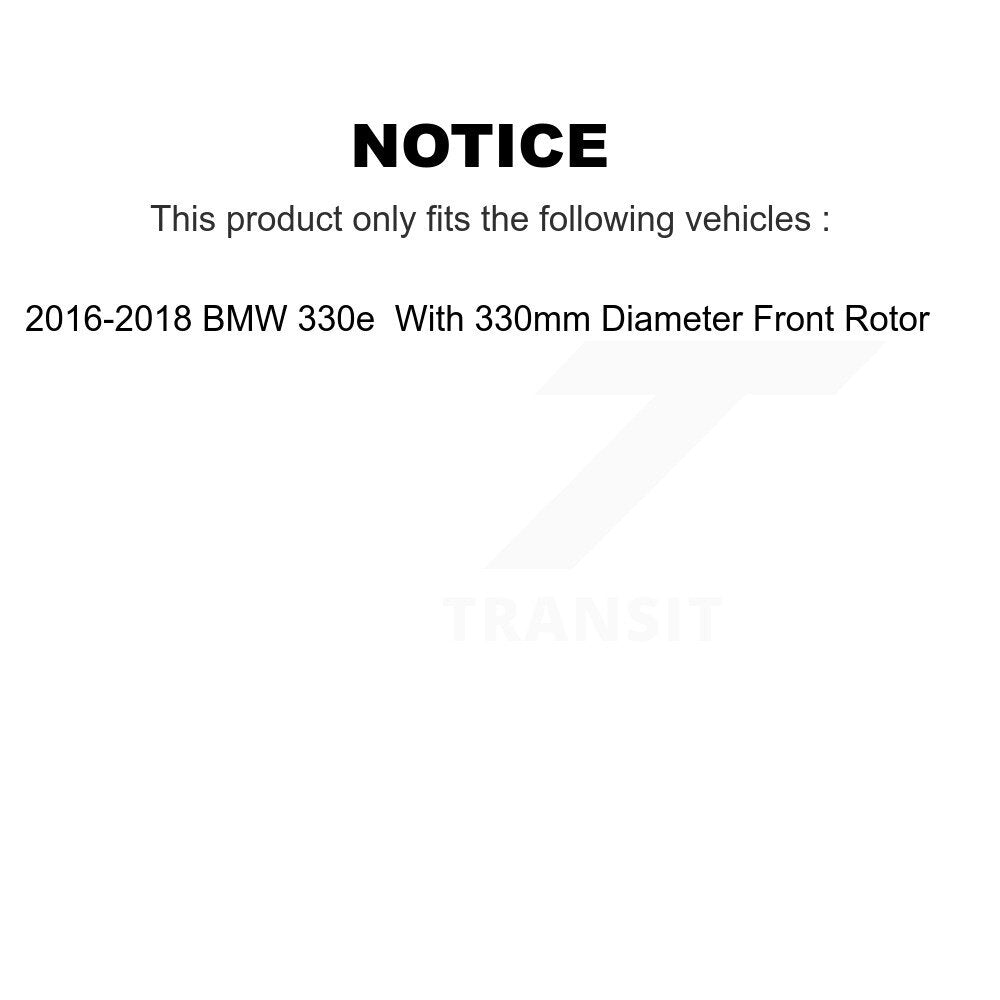 Front Disc Brake Rotors And Ceramic Pads Kit With Calipers For 2016-2018 BMW 330e
