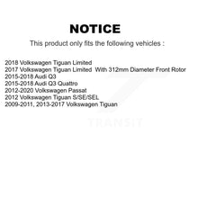 Charger l'image dans la galerie, Front Brake Rotor &amp; Ceramic Pad Kit With Calipers For Volkswagen Passat Tiguan Audi Q3