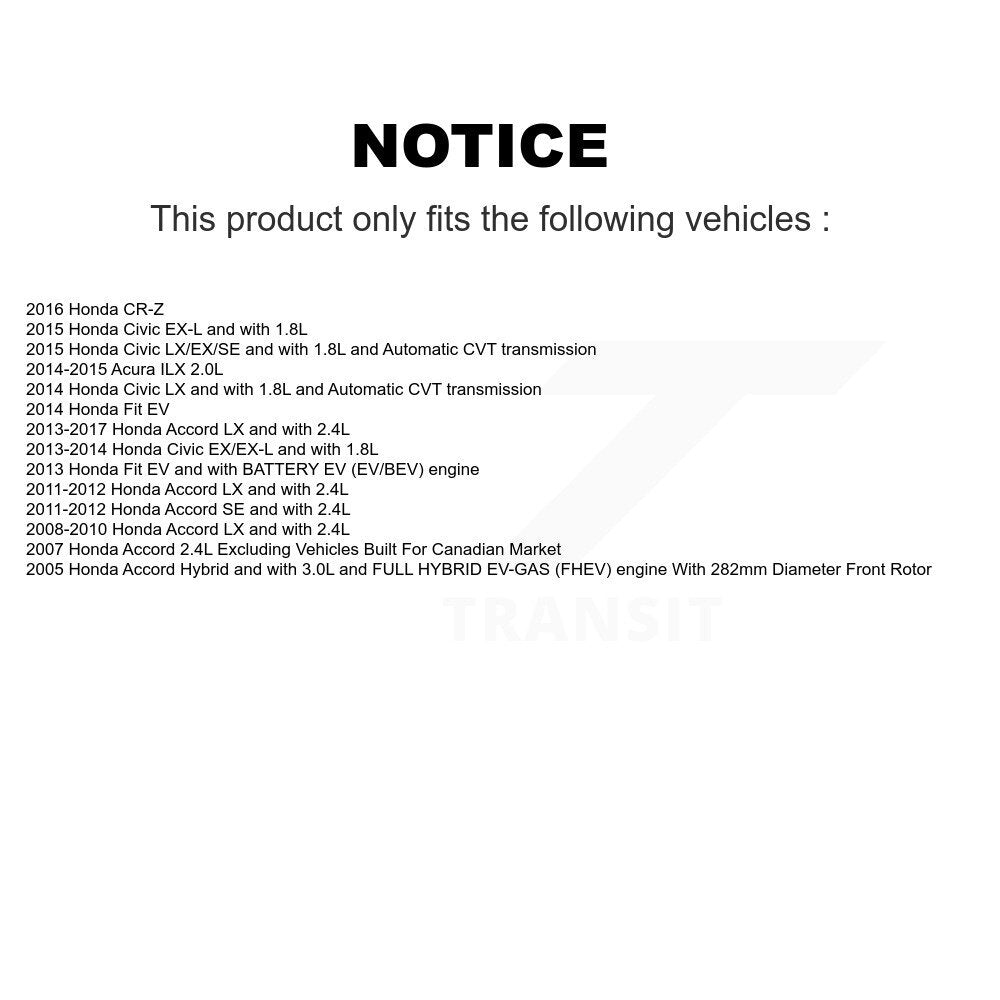 Front Disc Brake Caliper Rotor Ceramic Pad Kit For Honda Civic Accord Fit Acura ILX CR-Z KC8-100535T