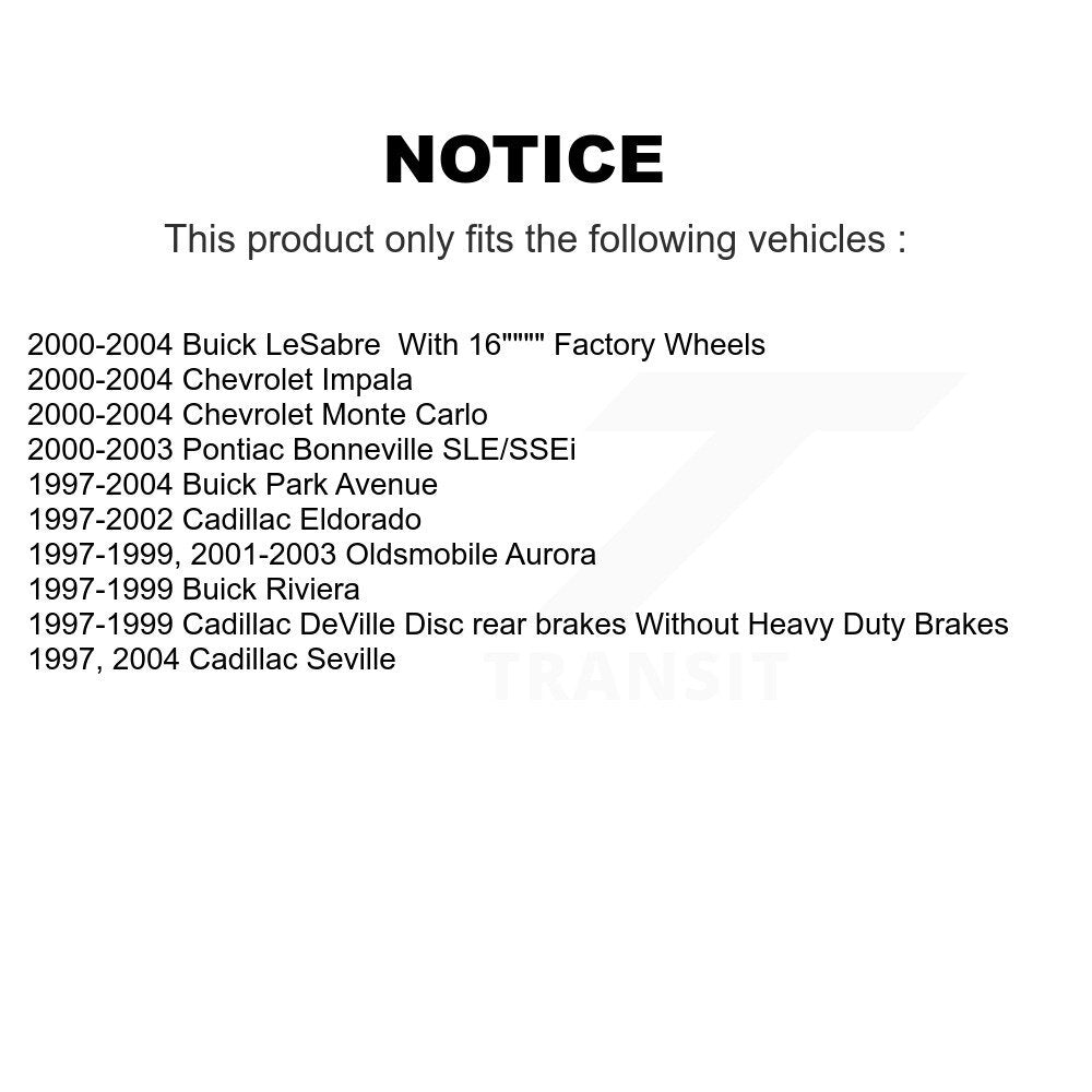 Front Brake Caliper Rotor Ceramic Pad Kit For Chevrolet Impala Buick LeSabre Monte Carlo KC8-100572T