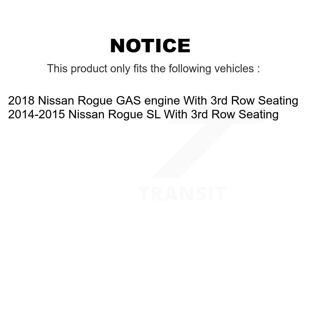 Front Brake Rotors Ceramic Pad Kit With Calipers For Nissan Rogue With 3rd Row Seating