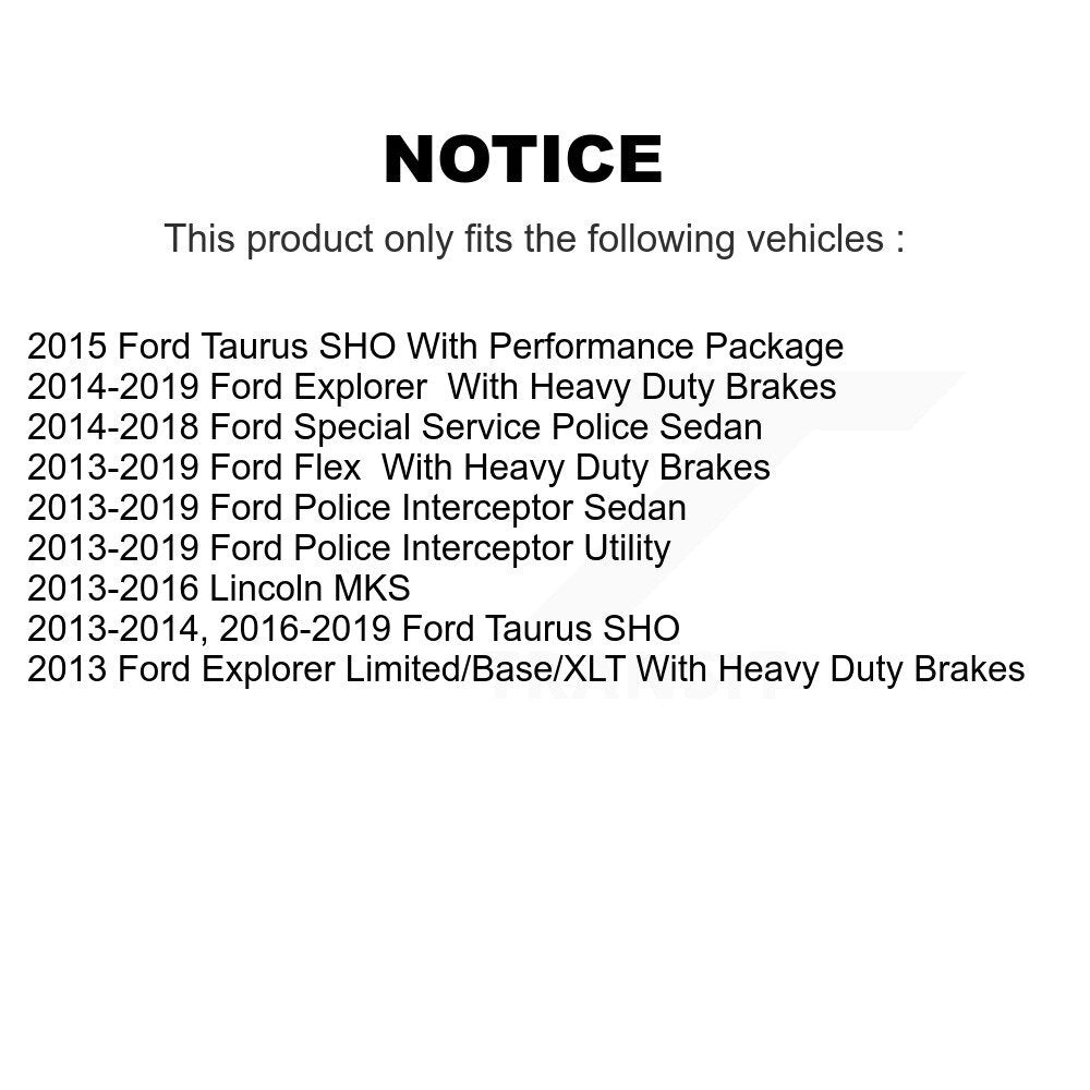 Front Brake Caliper Rotor & Ceramic Pad Kit For Ford Explorer Flex Taurus Police Utility KC8-100614T