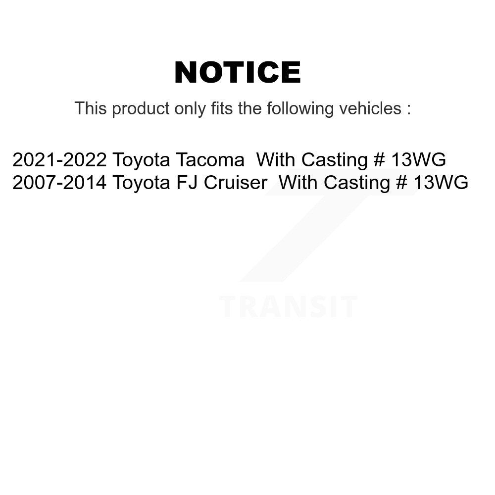 Front Disc Brake Caliper Rotors And Ceramic Pads Kit For Toyota Tacoma FJ Cruiser KC8-100682T
