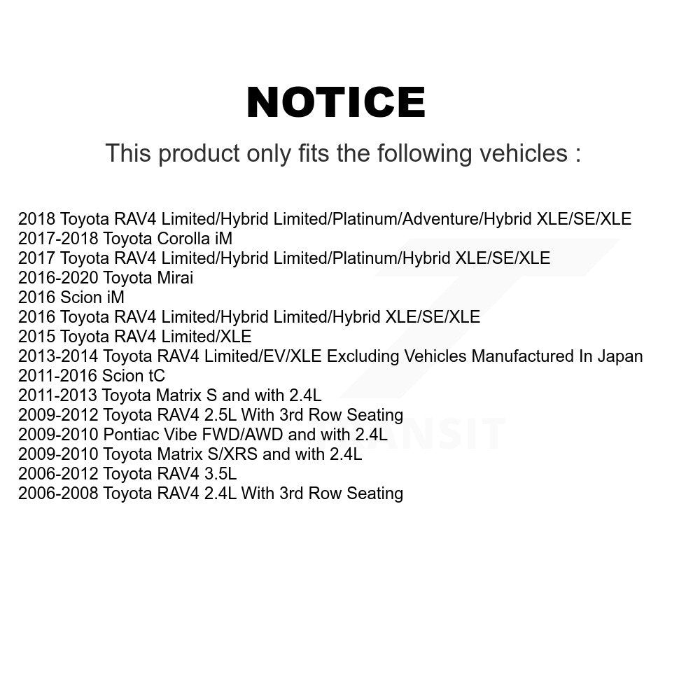 Front Brake Rotor & Ceramic Pad Kit With Calipers For Toyota RAV4 Scion tC Matrix Vibe