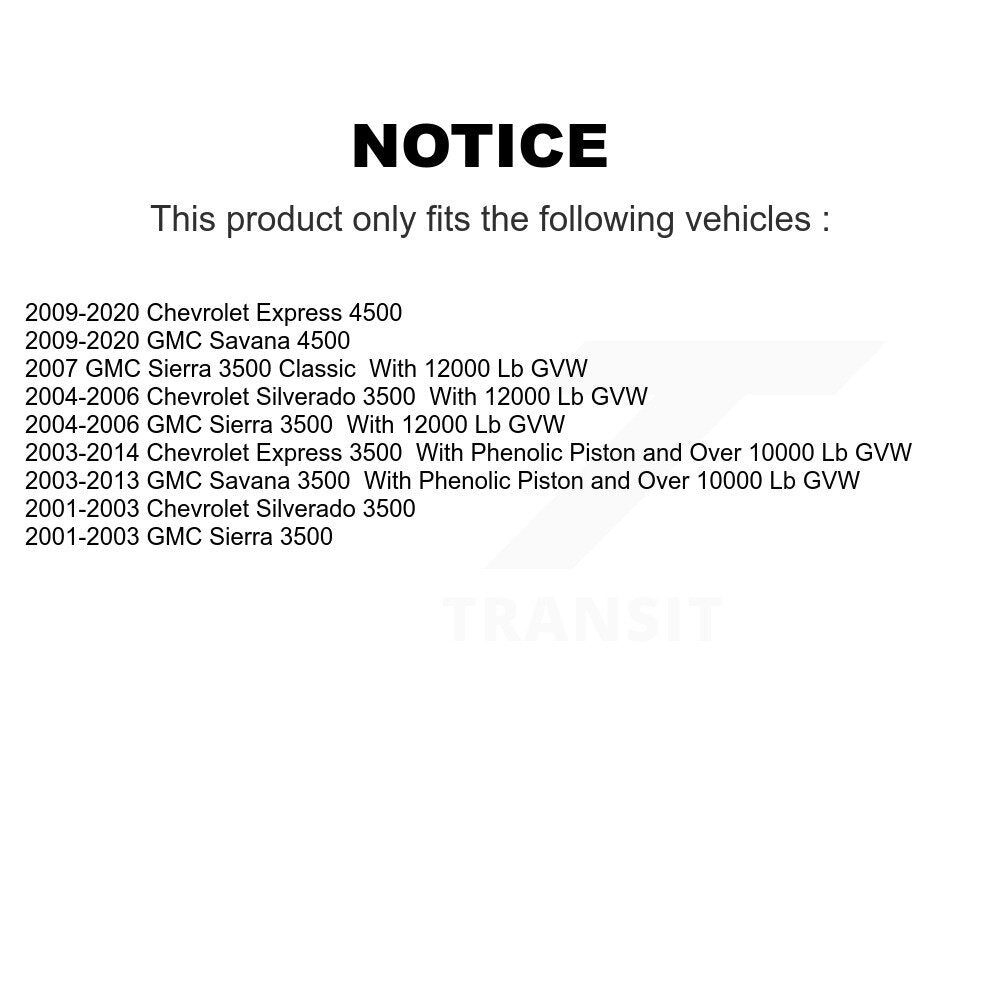 Front Brake Rotors Ceramic Pad Kit With Calipers For Chevrolet Express 3500 GMC Savana
