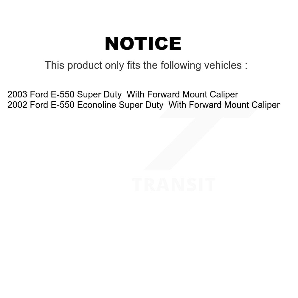 Front Rear Disc Brake Caliper Rotor And Ceramic Pad Kit (10Pc) For Ford E-550 Super Duty KC8-101026T