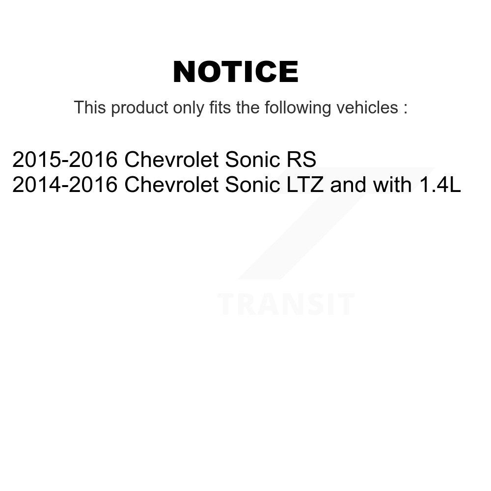 Rotor d'étrier de frein à disque avant et arrière et Kit de plaquettes en céramique (10 pièces) pour Chevrolet Sonic 