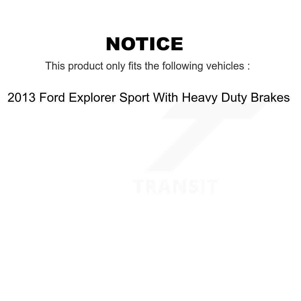 Front Rear Disc Brake Caliper Rotors Ceramic Pad Kit (10Pc) For 2013 Ford Explorer Sport KC8-101174T