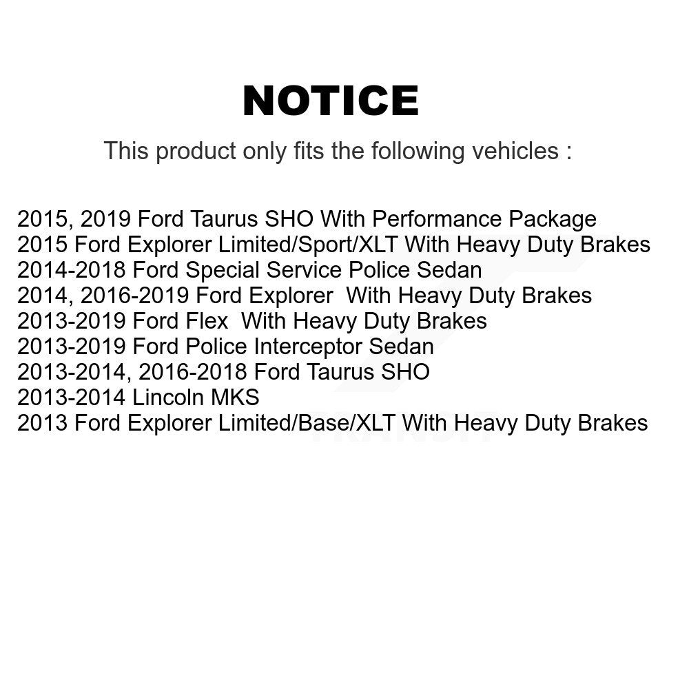 Front Rear Brake Caliper Rotors Ceramic Pad Kit (10Pc) For Ford Explorer Flex Taurus MKS KC8-101175T