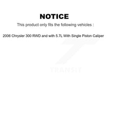 Load image into Gallery viewer, Front Rear Brake Caliper Rotors Ceramic Pad Kit (10Pc) For 06 Chrysler 300 RWD with 5.7L KC8-101202T