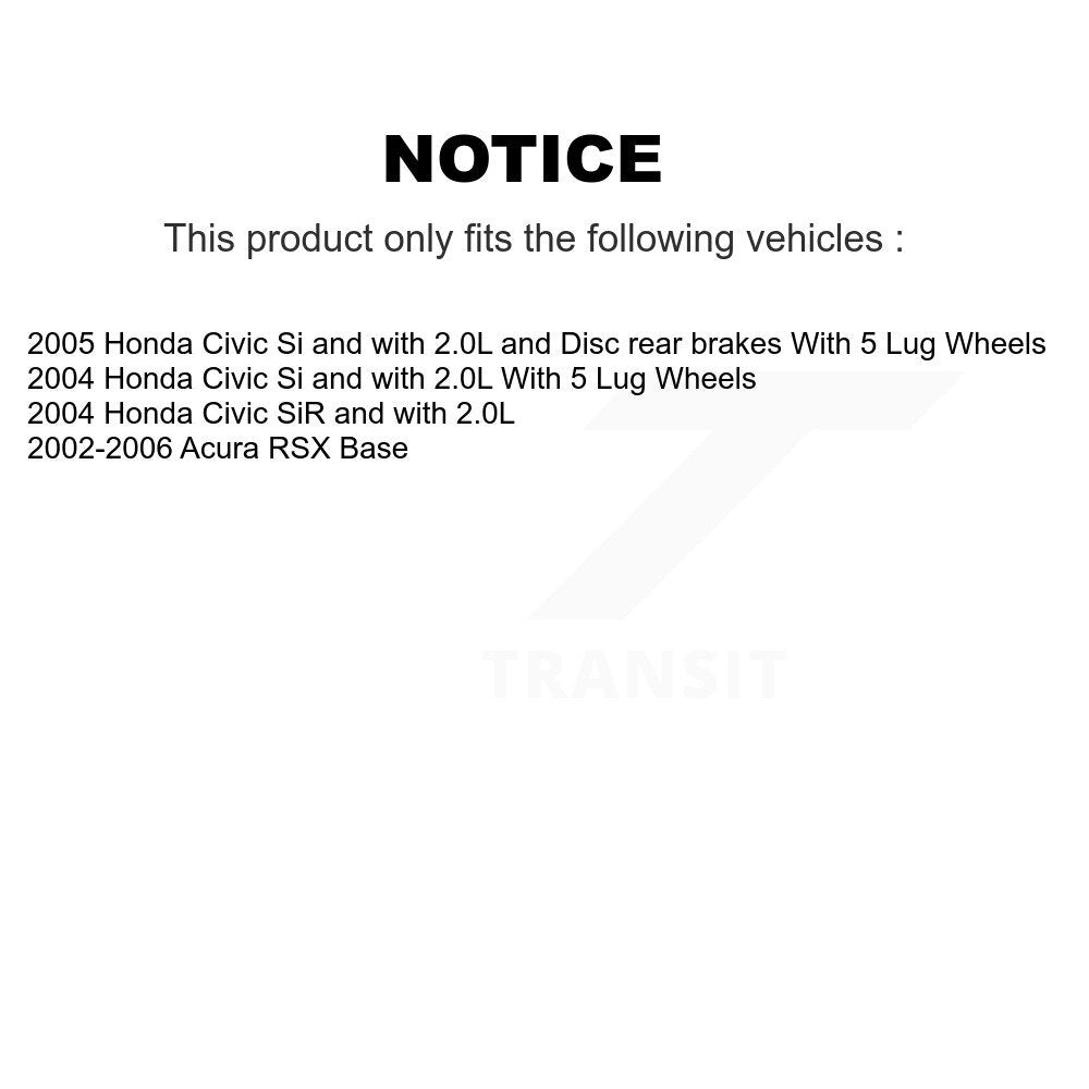 Front Rear Disc Brake Caliper Rotor And Ceramic Pad Kit (10Pc) For Honda Civic Acura RSX KC8-101307T