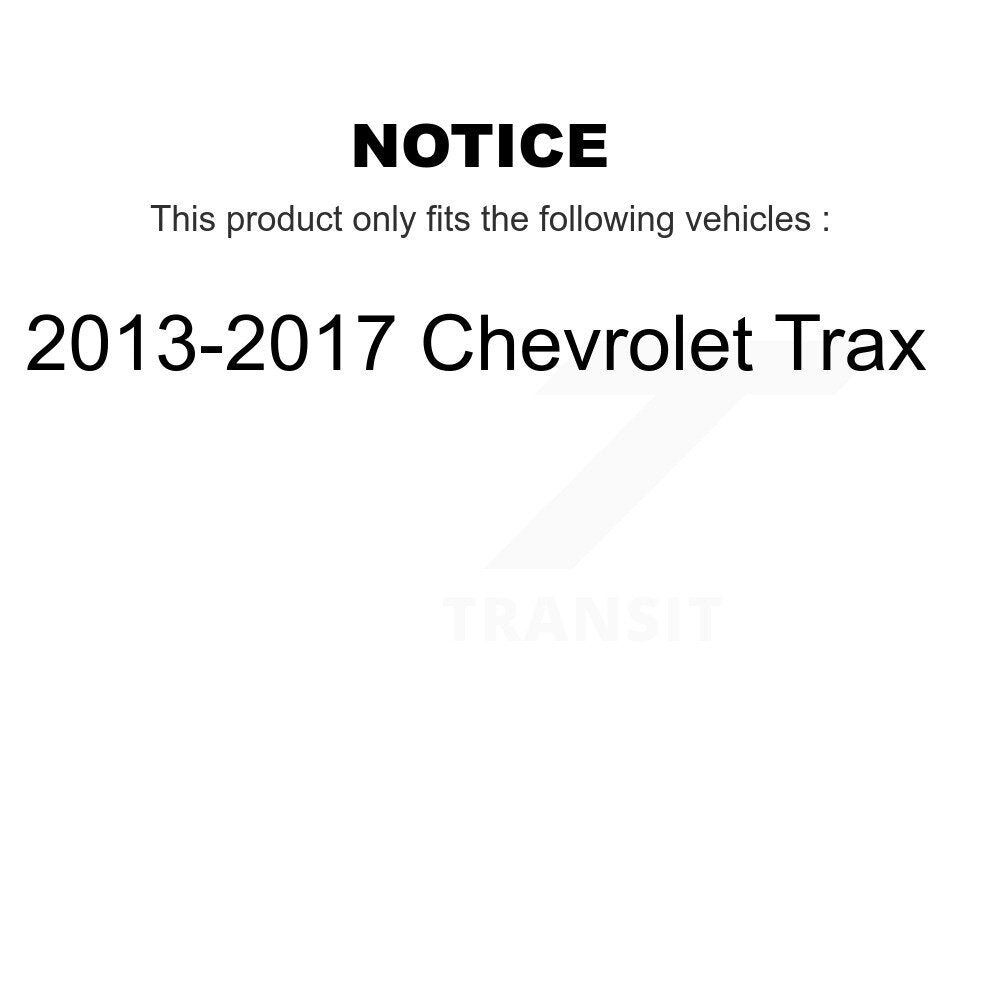 Front Rear Brake Caliper Rotors Drum Ceramic Pads Kit (8Pc) For 2013-2017 Chevrolet Trax KC8-101373T