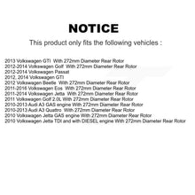 Load image into Gallery viewer, Rear Brake Coated Rotor &amp; Ceramic Pad Kit With Calipers For Volkswagen Jetta Passat Golf