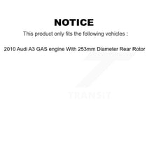 Charger l&#39;image dans la galerie, Rear Disc Brake Coated Rotor &amp; Ceramic Pad Kit With Calipers For 2010 Audi A3 GAS engine