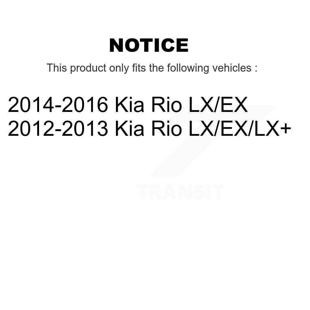 Front Rear Disc Brake Caliper Coat Rotors And Ceramic Pad Kit (10Pc) For Kia Rio