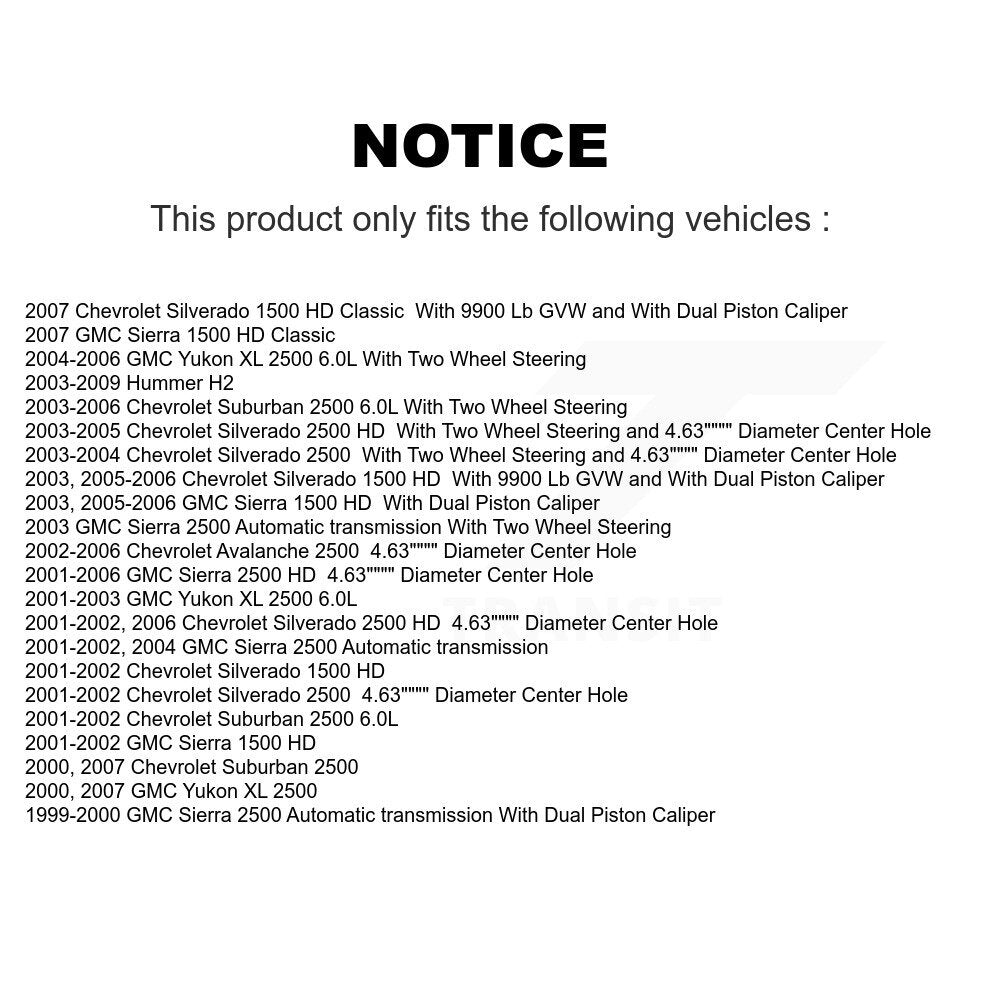 Front Rear Brake Caliper Coat Rotor Ceramic Pad Kit (10Pc) For Chevrolet 2500 HD