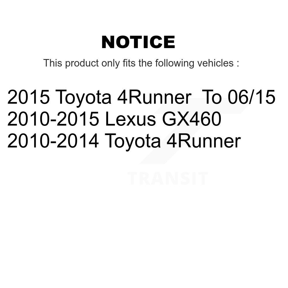 Front Rear Brake Caliper Coat Rotors & Ceramic Pad Kit (10Pc) For Toyota 4Runner