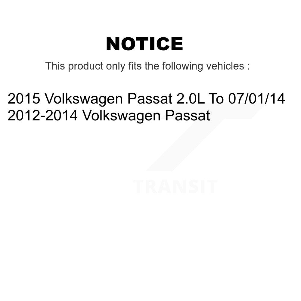Front Rear Brake Caliper Coat Rotor Ceramic Pad Kit (10Pc) For Volkswagen Passat