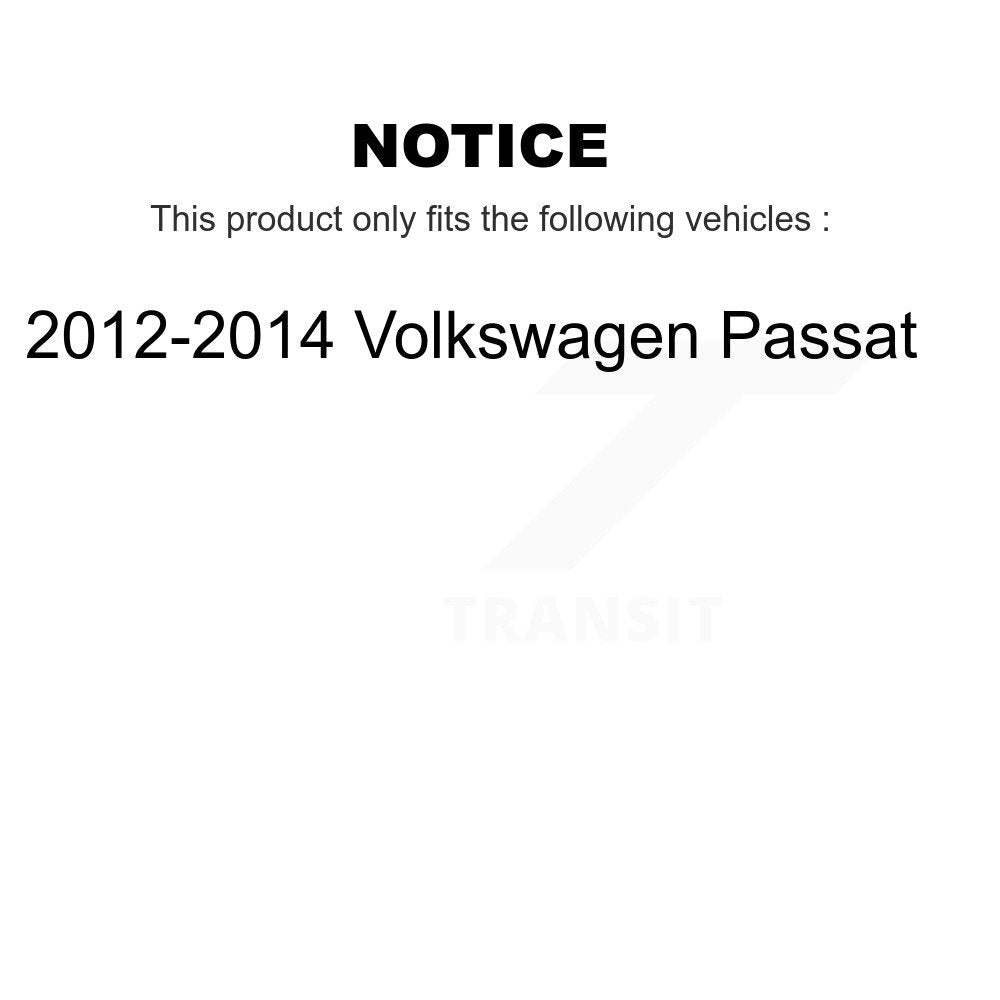 Front Rear Brake Caliper Coat Rotor Ceramic Pad Kit (10Pc) For Volkswagen Passat