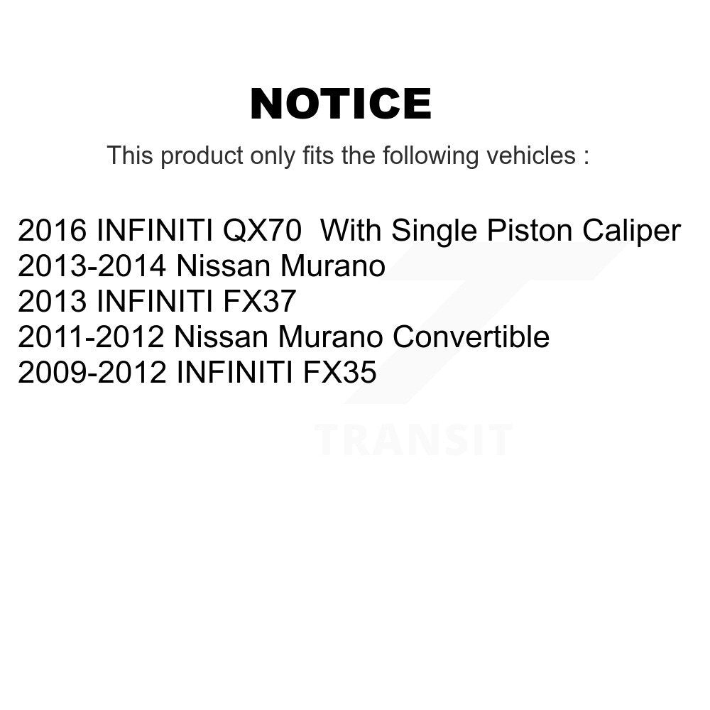 Front Rear Ceramic Brake Pads & Parking Shoe Kit For Nissan Murano INFINITI FX35