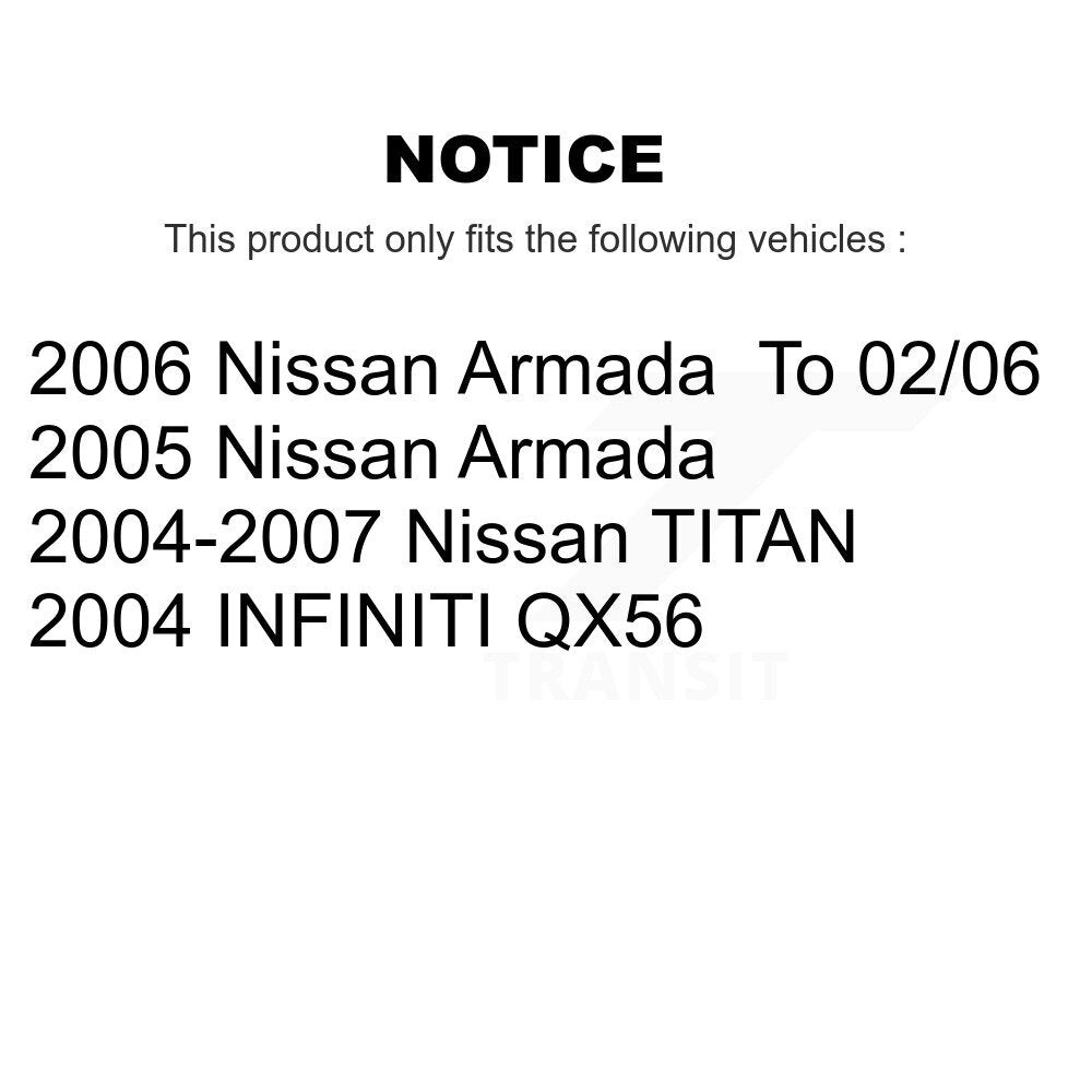 Front Rear Ceramic Brake Pads Parking Shoes Kit For Nissan Titan Armada INFINITI