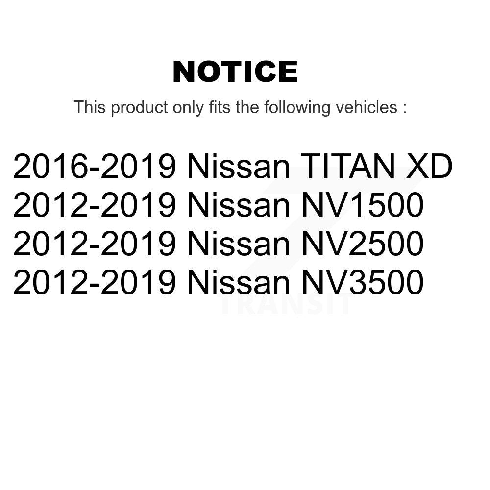 Front Rear Ceramic Brake Pads Parking Shoe Kit For Nissan NV2500 Titan XD NV3500