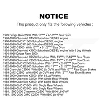 Load image into Gallery viewer, Front Rear Ceramic Brake Pads &amp; Drum Shoe Kit For Chevrolet Dodge Ram 2500 K2500