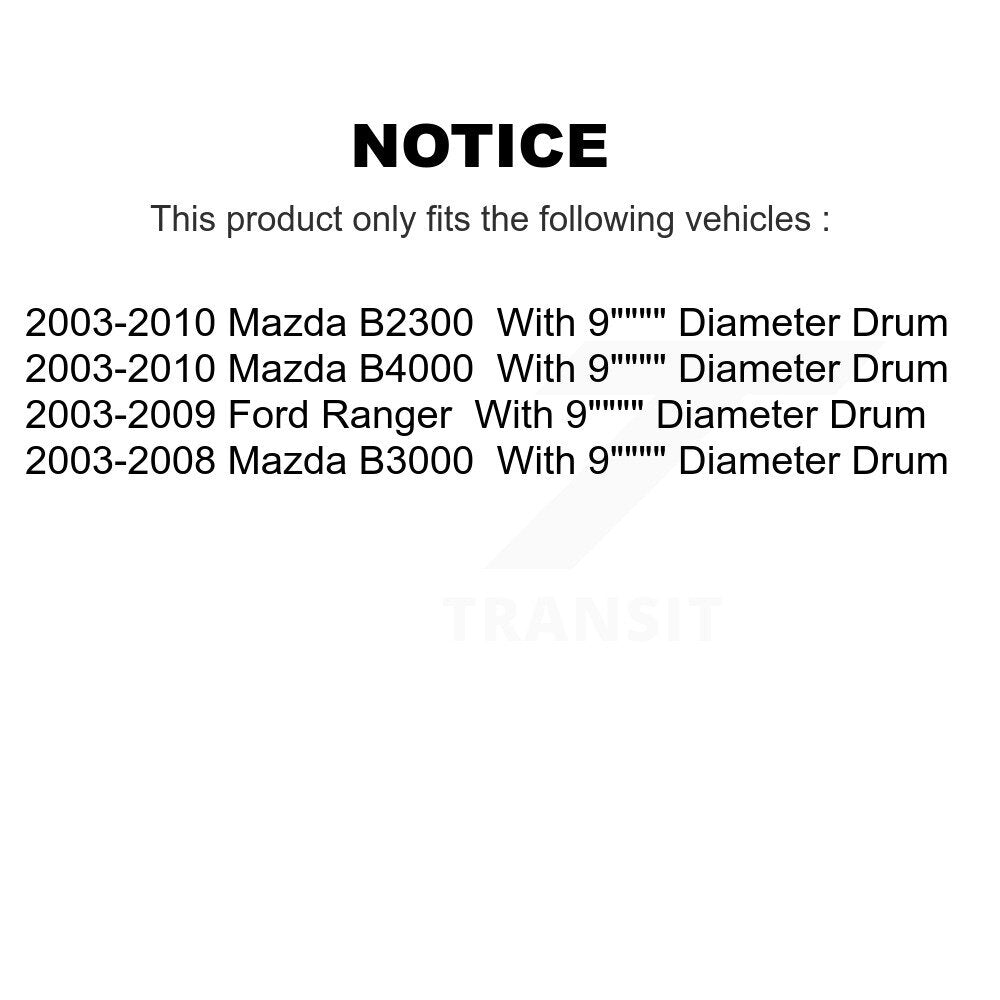 Front Rear Ceramic Brake Pads & Drum Shoes Kit For Ford Ranger Mazda B2300 B3000