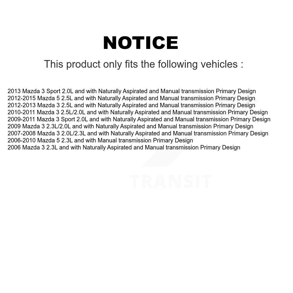 Front CV Axle Drive Shaft Assembly Kit For Mazda 3 5 Sport Primary Design