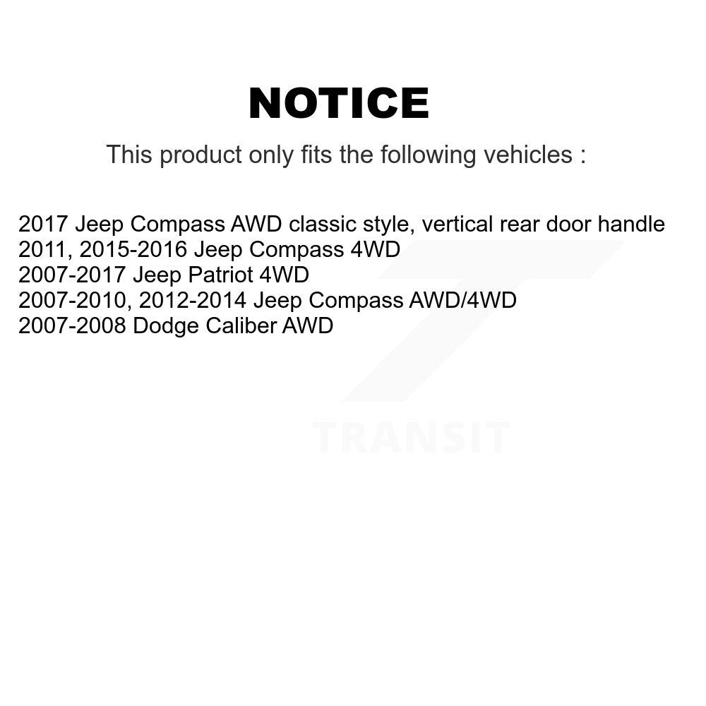 Rear CV Axle Drive Shaft Assembly Kit For Jeep Patriot Compass Dodge Caliber