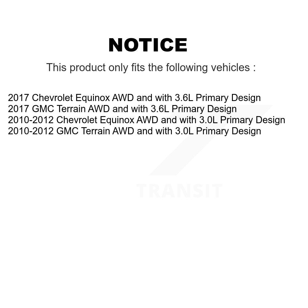 Front Rear CV Axle Shaft Kit For Chevrolet Equinox GMC Terrain AWD with 3.0L