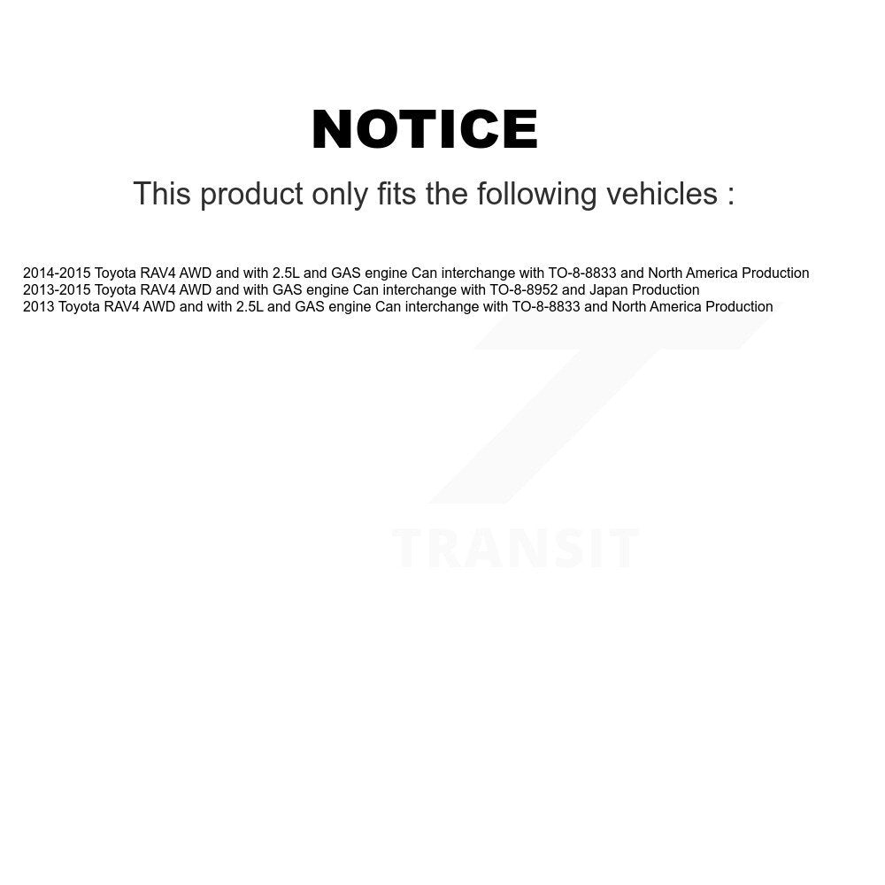 Front Rear CV Axle Drive Shaft Assembly Kit For Toyota RAV4 AWD with GAS engine