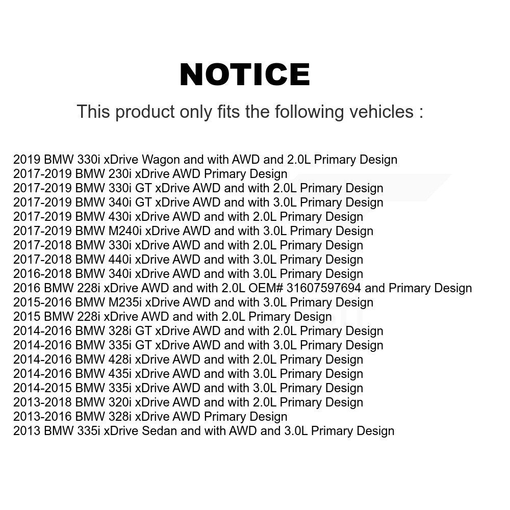 Front CV Axle Shaft Kit For BMW 328i xDrive 330i 320i 335i 428i 340i 435i 430i 230i 228i KCV-100290