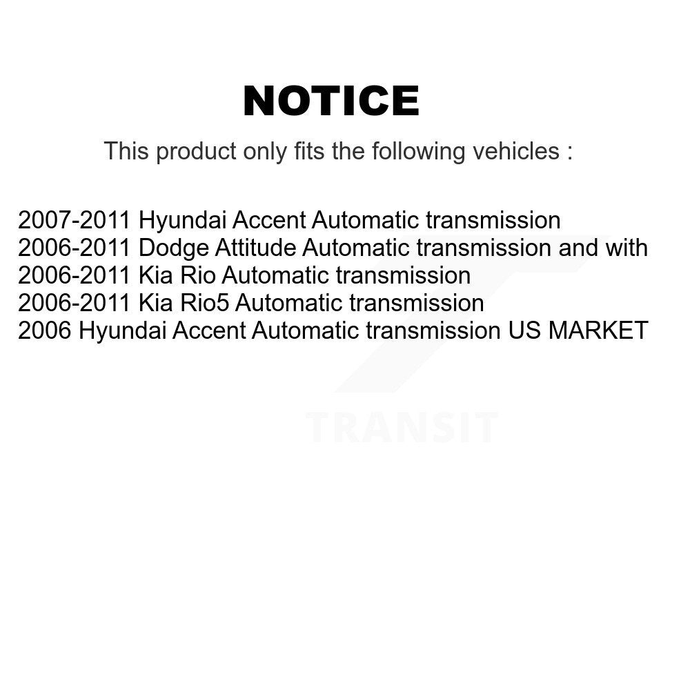 Front CV Axle Drive Shaft Kit For 2006-2011 Hyundai Accent Kia Rio Rio5 Dodge Attitude KCV-100345