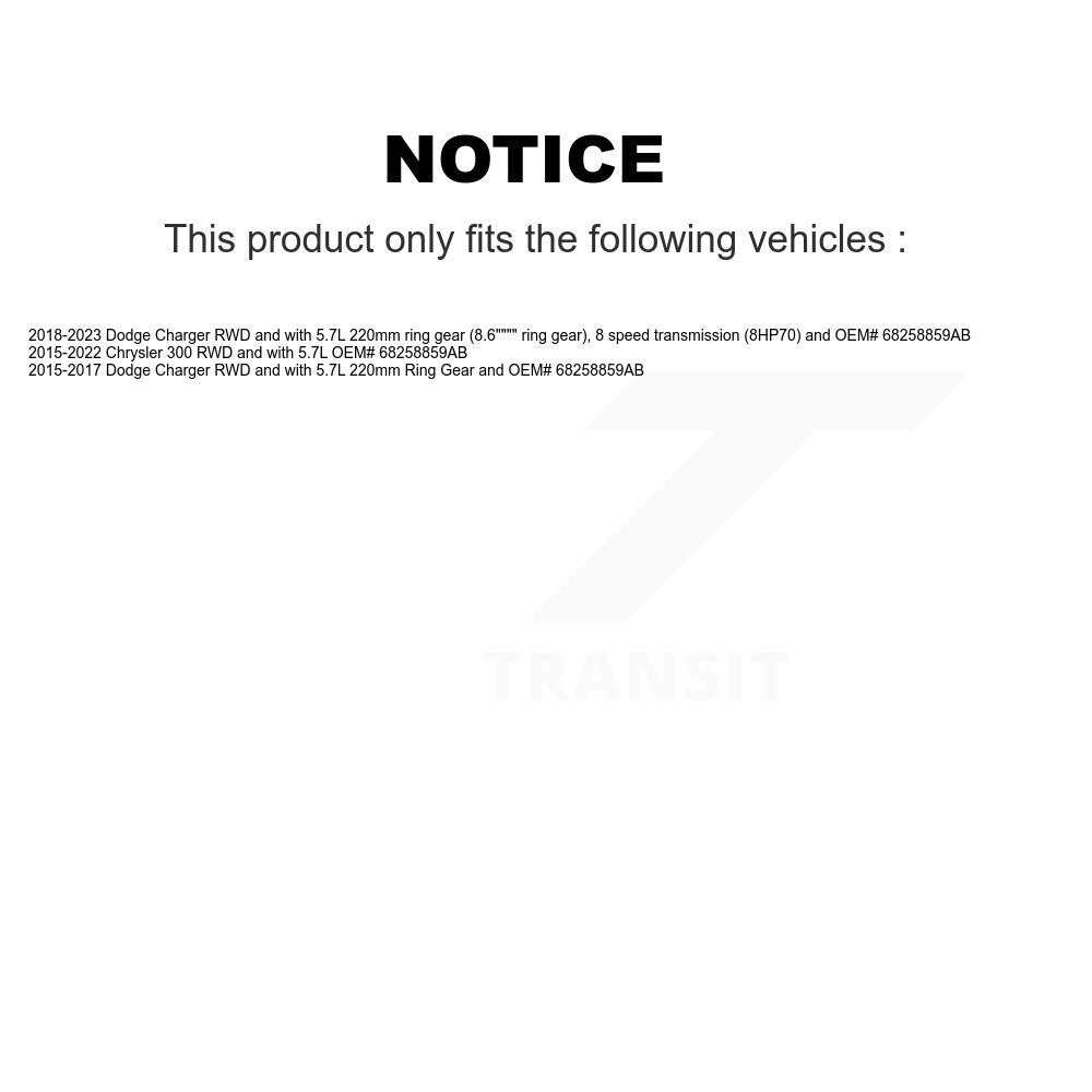 Rear CV Axle Drive Shaft Assembly Kit For Dodge Charger Chrysler 300 RWD with 5.7L KCV-100381