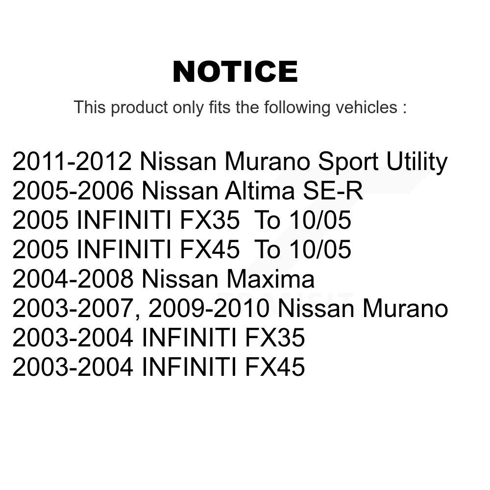 Front Rear Ceramic Brake Pads Kit For Nissan Murano Altima Maxima INFINITI FX35