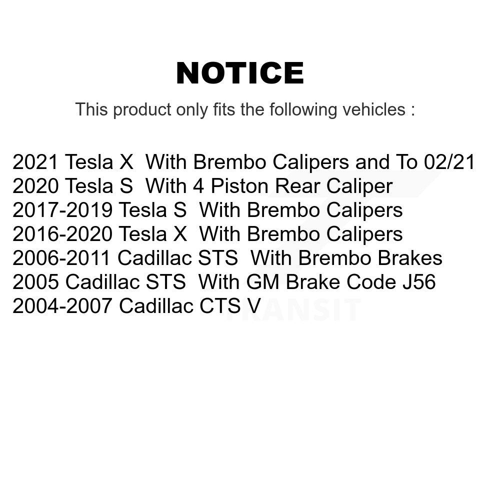 Front Rear Ceramic Brake Pads Kit For Cadillac CTS Tesla STS X S