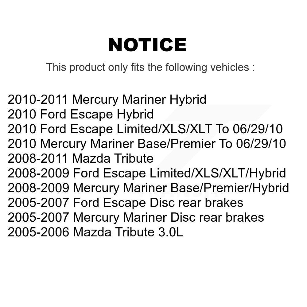 Front Rear Ceramic Brake Pads Kit For Ford Escape Mercury Mariner Mazda Tribute