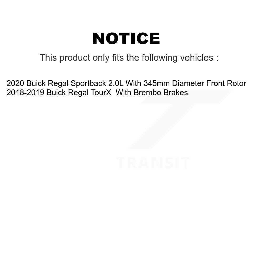 Front Rear Ceramic Brake Pads Kit For 18-19 Buick Regal TourX With Brembo Brakes