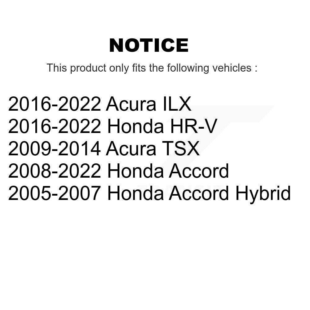 Rear Coated Drill Slot Disc Brake Rotor Pair For Honda Accord HR-V Acura TSX ILX