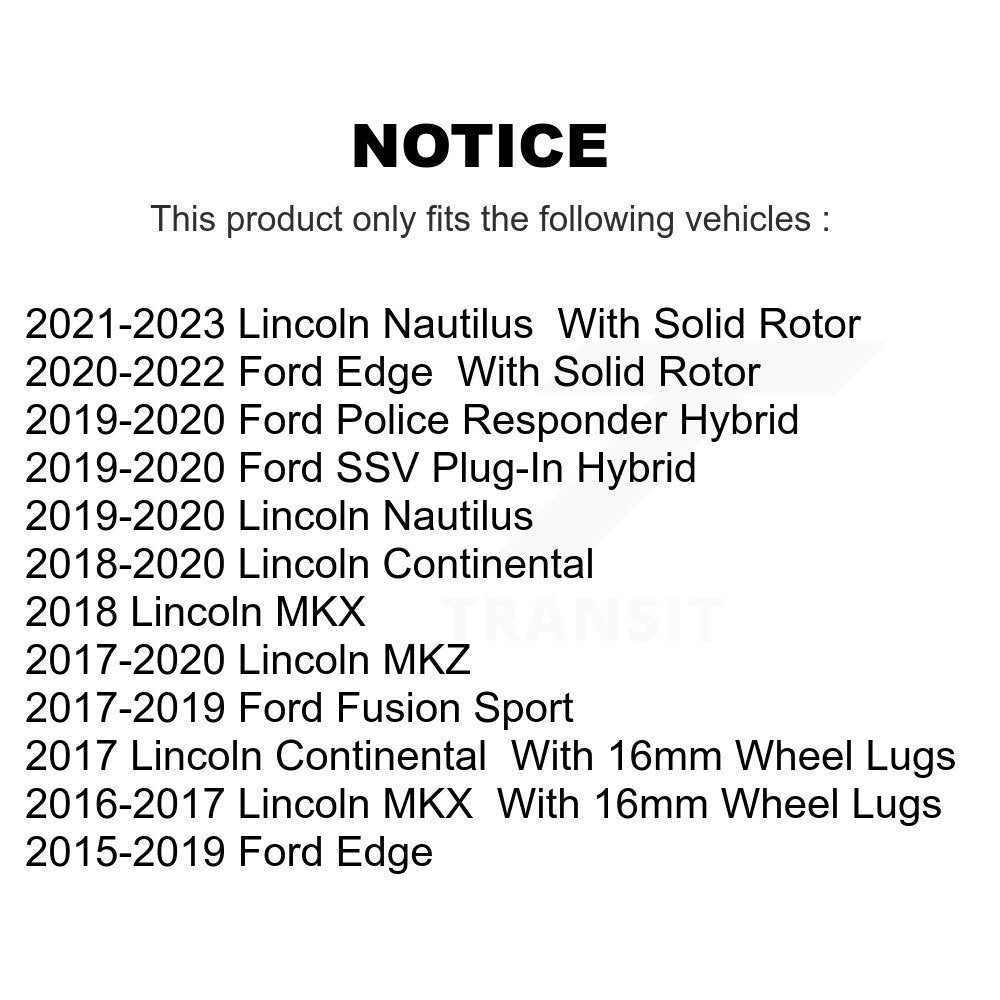 Paire de rotors de frein à fente arrière percée, pour Ford Edge Fusion Lincoln MKX MKZ Nautilus 