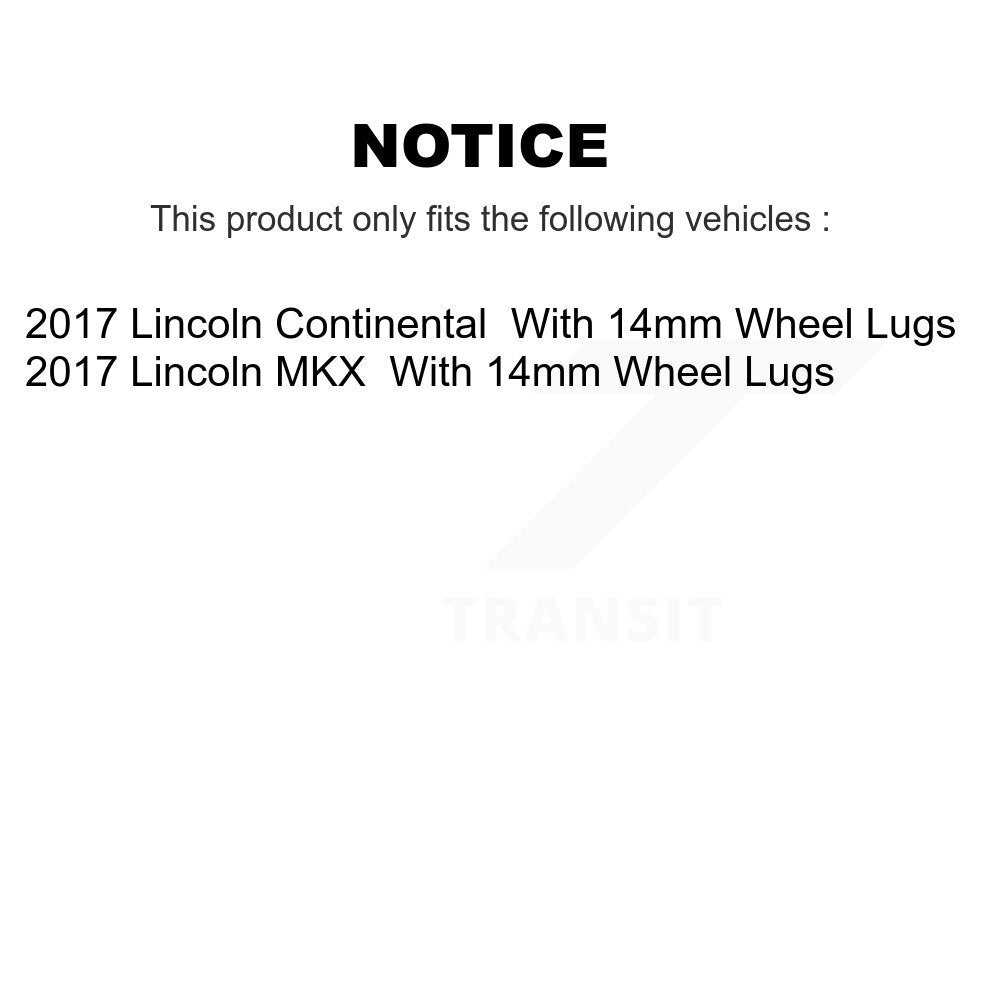 Front Rear Drill Slot Disc Brake Rotor Kit For 2017-2017 Lincoln MKX Continental