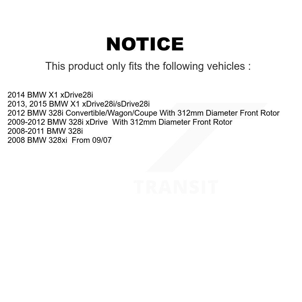 Front Drilled Slot Brake Rotor Ceramic Pad Kit For BMW 328i xDrive X1 328xi 323i