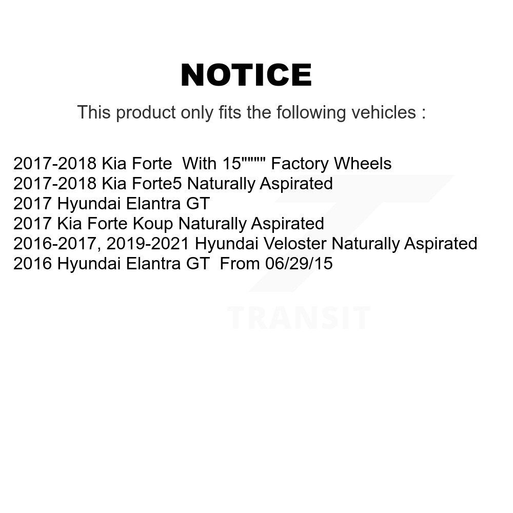 Front Drilled Slot Brake Rotor Ceramic Pad Kit For Kia Forte Hyundai Veloster GT