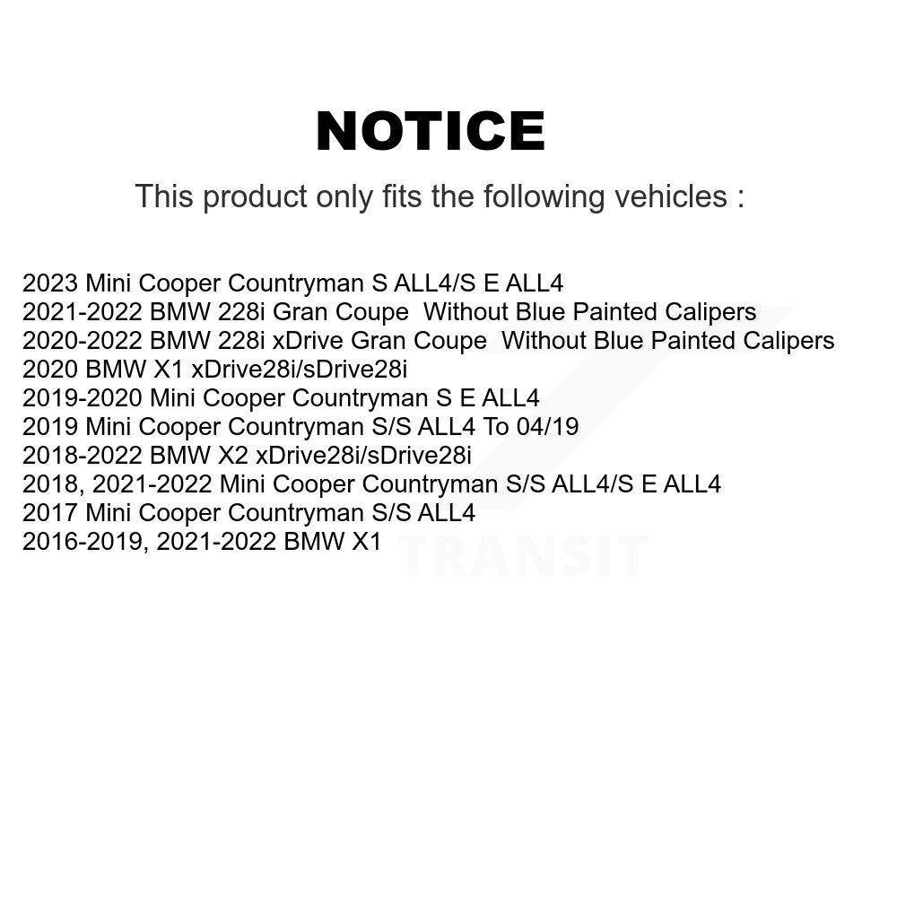 Front Drilled Slot Brake Rotor Ceramic Pad Kit For BMW X1 Mini Cooper Countryman