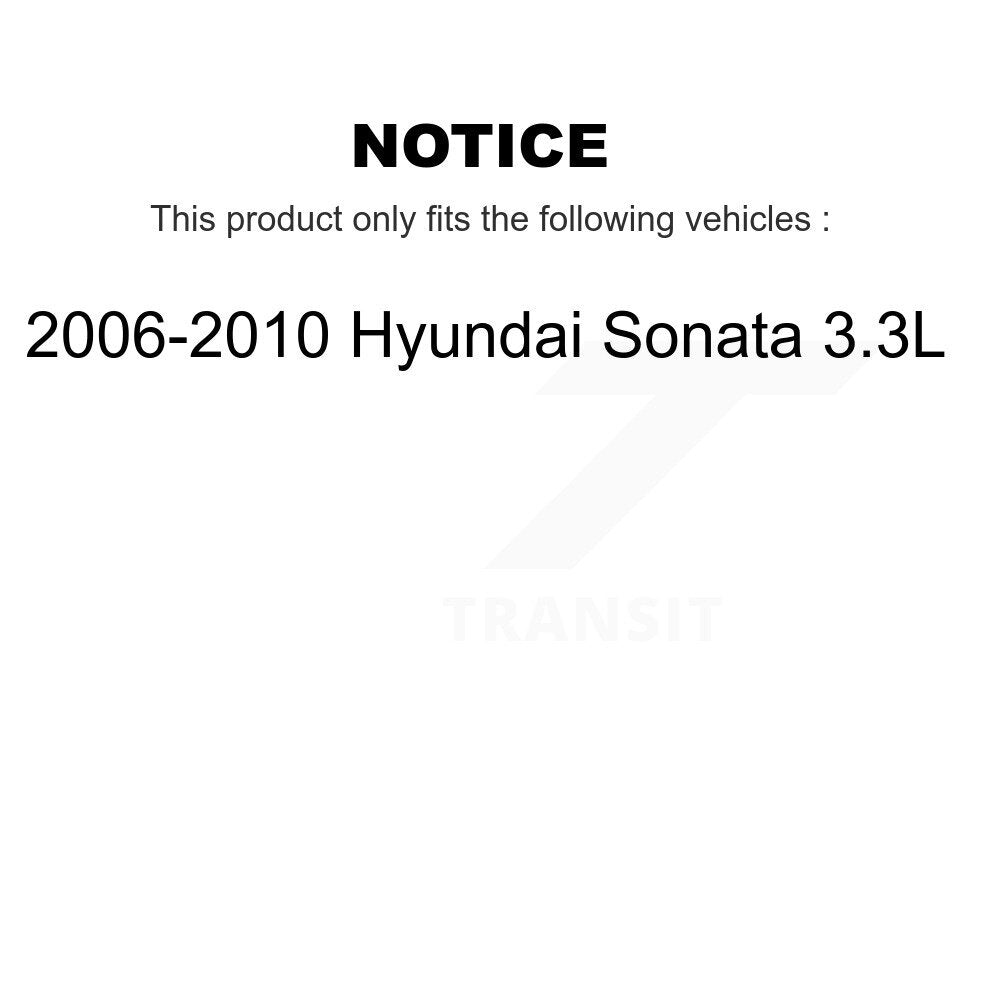 [Front] 2006-2010 Hyundai Sonata 3.3L Performance Drilled & Slotted Brake Rotor & Ceramic Pads Kit For Max Braking