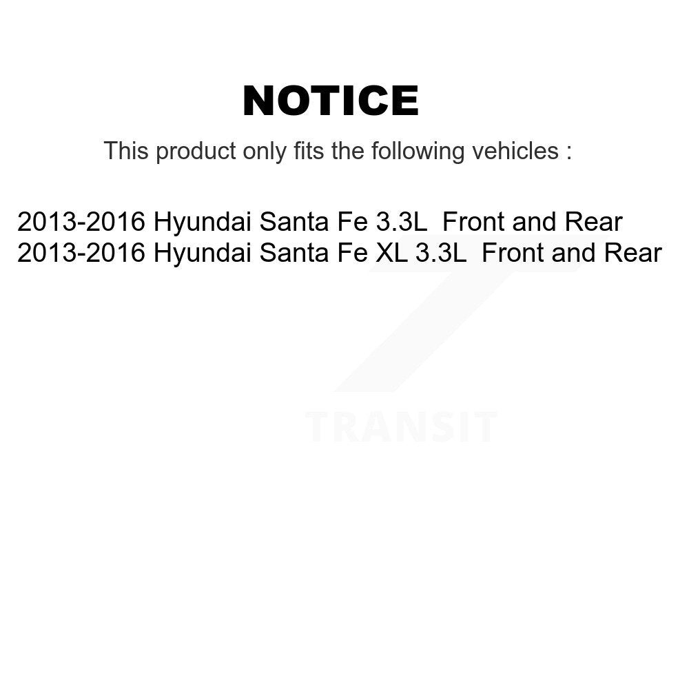 Front Rear Drilled Slot Brake Rotor Ceramic Pad Kit For Hyundai Santa Fe XL 3.3L