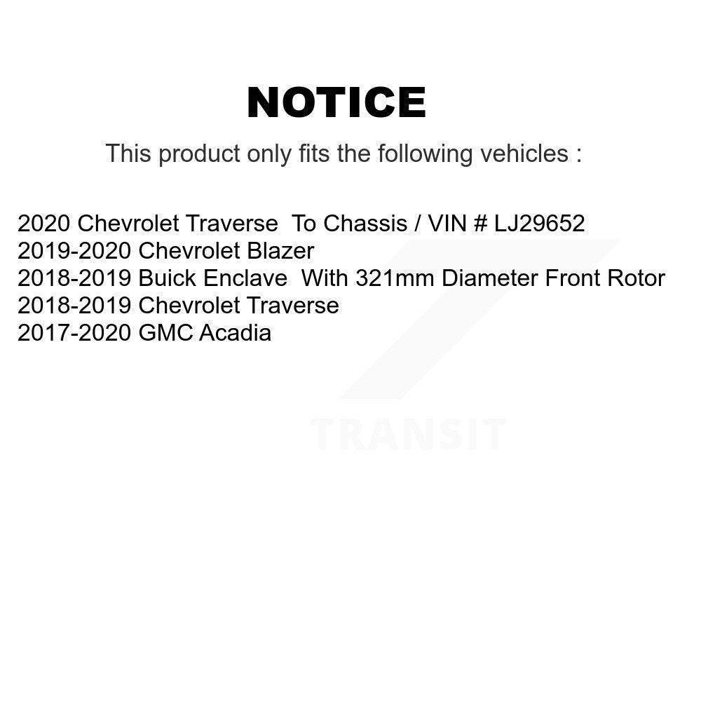 Front Rear Drilled Slot Brake Rotor & Ceramic Pad Kit For Chevrolet Traverse GMC